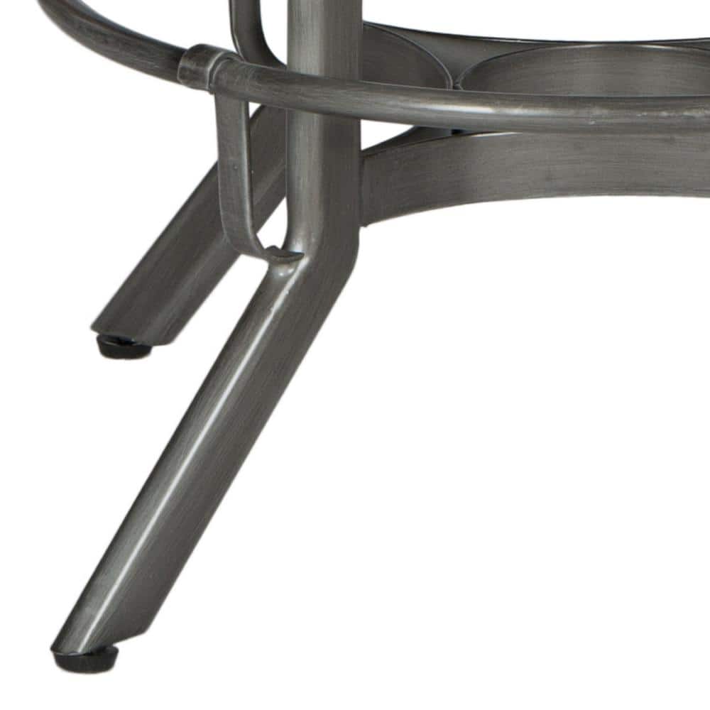 Burnt Oak and Antique Iron Adjustable Swivel Stool