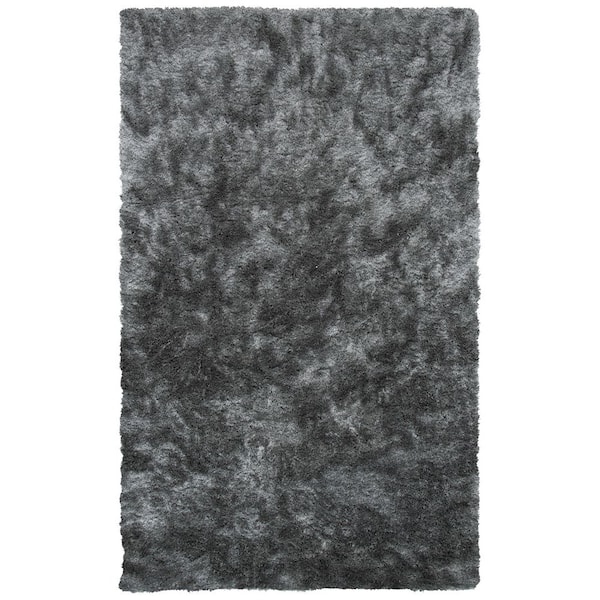 Paris Shag 9 ft. x 12 ft. Gray Solid Flokati Area Rug