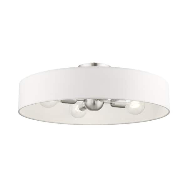 Livex Lighting Venlo 4 Light Brushed Nickel Semi Flush Mount