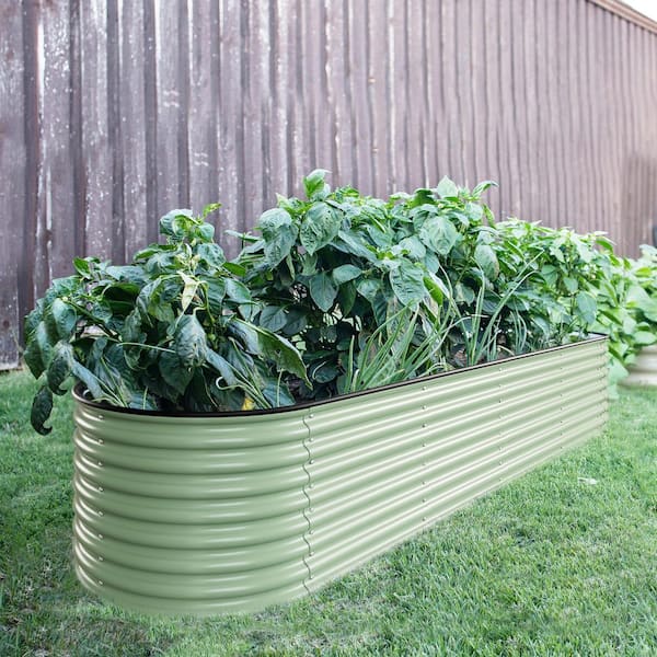 Reviews for VEIKOUS Light Green Galvanized Steel Raised Garden Bed 9-in ...