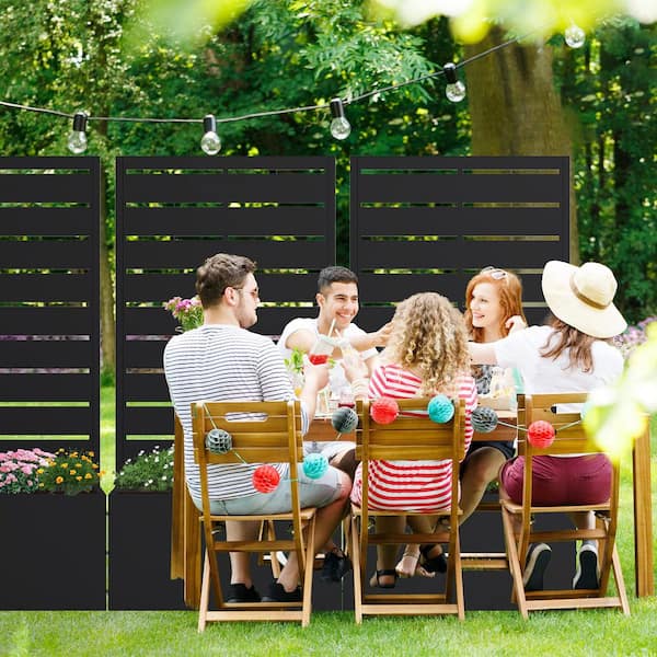 MAYEERTY 1-Piece 47 in. x 24 in. Outdoor Black Metal Planter Box