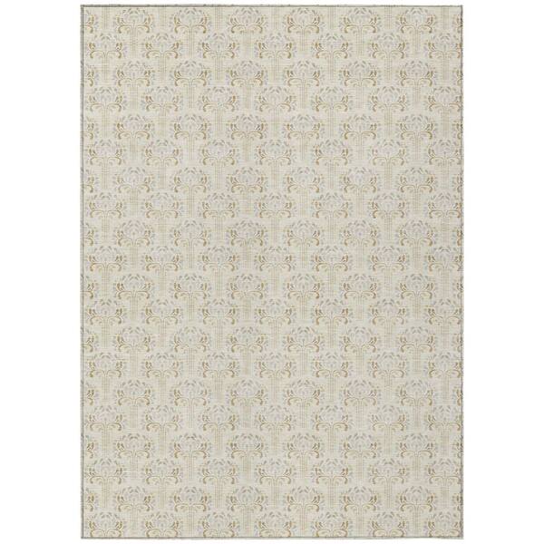 Chantille Machine Washable Indoor/Outdoor Abstract ACN3065 Cream 5 ft. x 7 ft. 6 in. Area Rug
