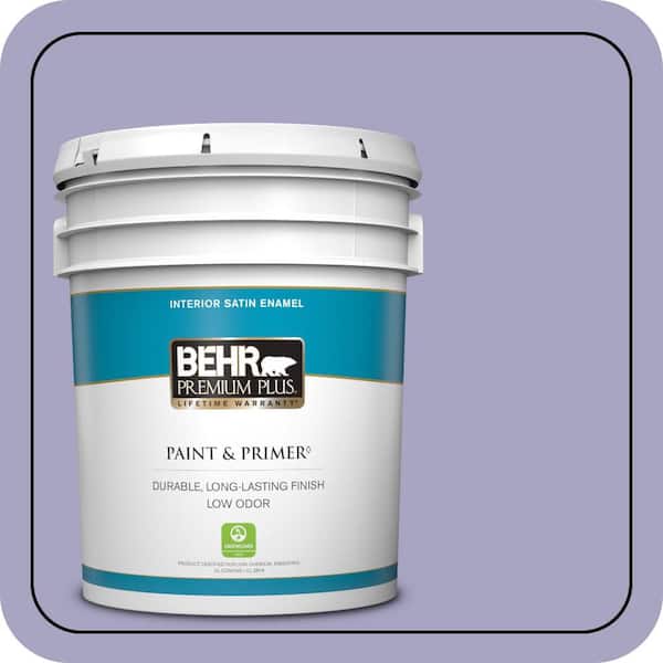 BEHR PREMIUM PLUS 5 gal. #640D-4 Canyon Mist Satin Enamel Low Odor Interior Paint & Primer