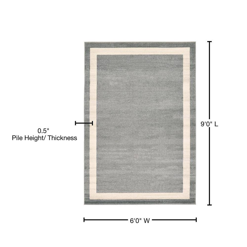 Modern Gray and Ivory 6' x 9' Tufted Synthetic Area Rug