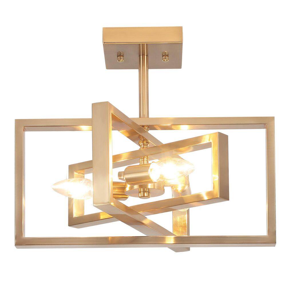 15.8 in. 3-Light Brass Semi- Flush Mount price history on PriceWatchPro