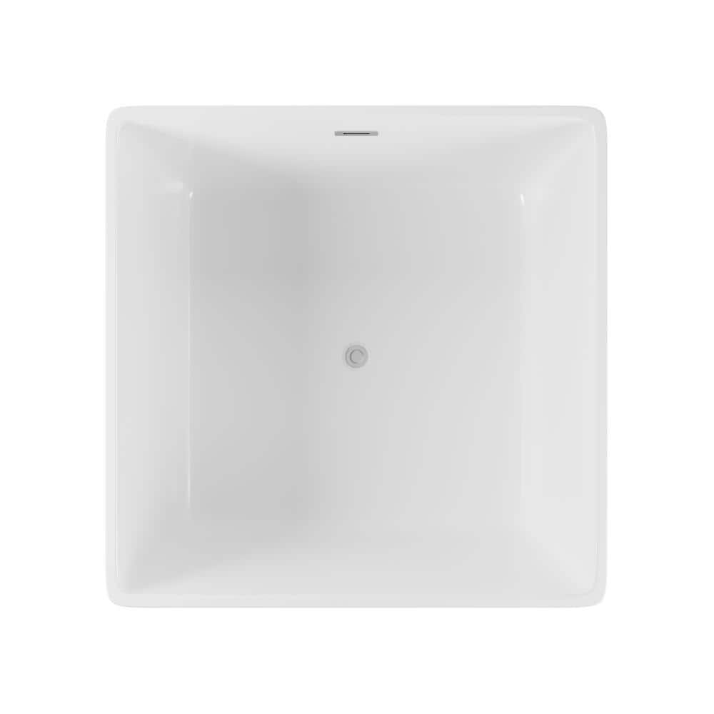 Voltaire 47" White Acrylic Square Freestanding Bathtub