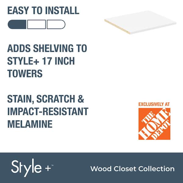 Style+ White Shelf Kit for 17 in. W Style+ Tower (2-Pack)