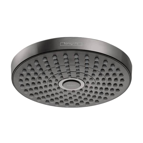 Hansgrohe Croma Select S 2-Spray Patterns 2.5 GPM 7 in. Fixed Shower Head in Brushed Black Chrome