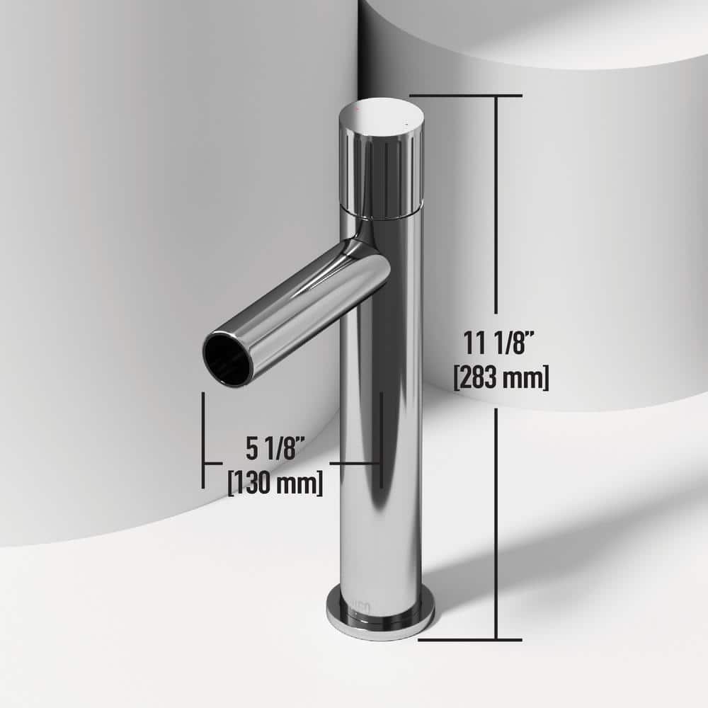 Ashford Gray Concrete Rectangular Vessel Sink with Chrome Faucet