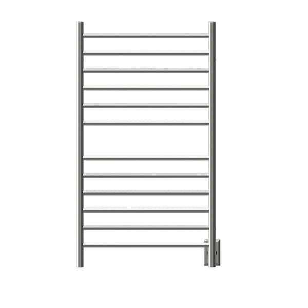 Amba Radiant Large Straight 12-Bar Combo Plug-in and Hardwired Electric Towel Warmer in Brushed Stainless Steel