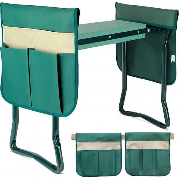Cubilan Garden Kneeler Seat Gardening Stool Widen Soft Kneeling Pad with 2 Larger Tool Pouches