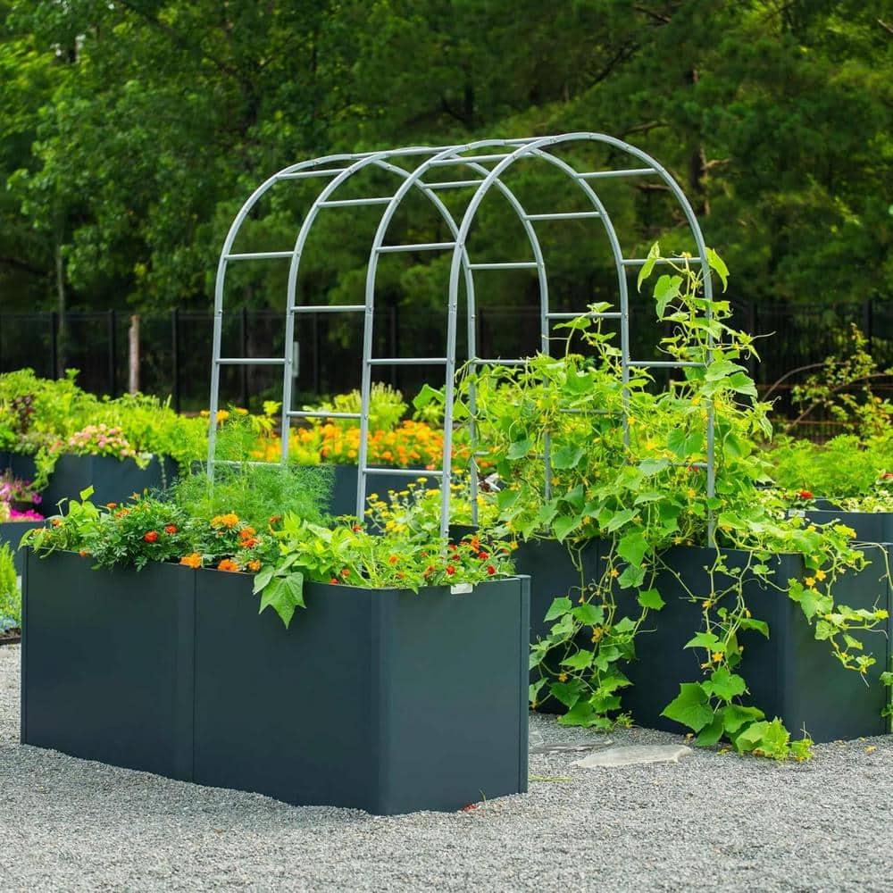 Midnight Blue Extra Tall Modern Metal Raised Garden Bed