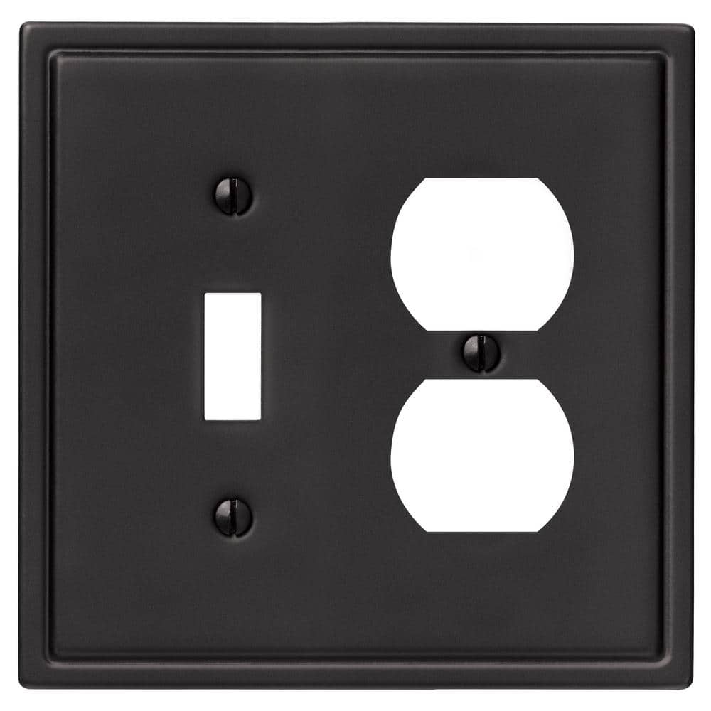 Moderne Wallplate 1-Toggle/1 Duplex Steel Matte Black (1-Pack) price history on PriceWatchPro
