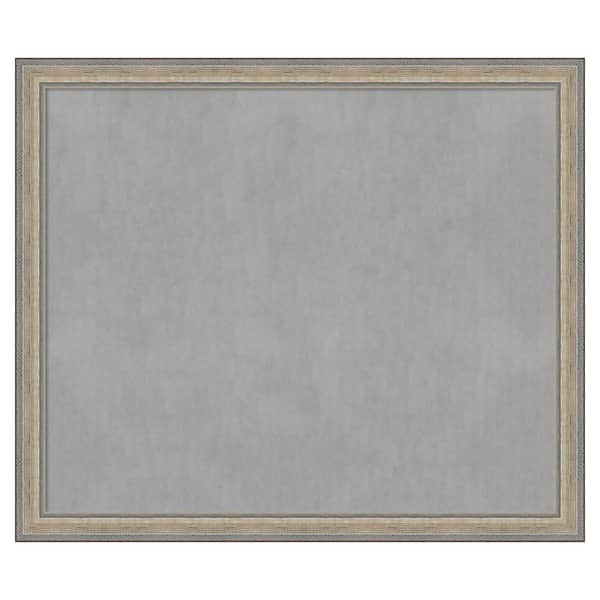Amanti Art Fleur Silver 53 in. x 45 in Framed Magnetic Board