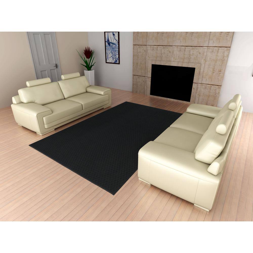 Garland Black Tufted Non-slip Polypropylene Area Rug, 4' x 6'