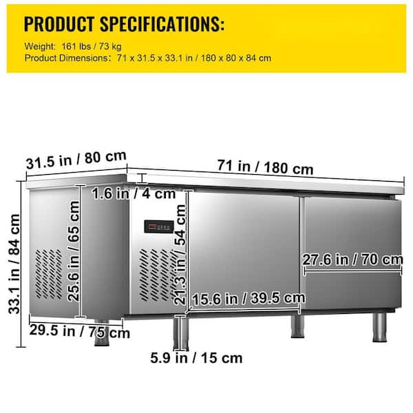 under counter fridge height 80cm