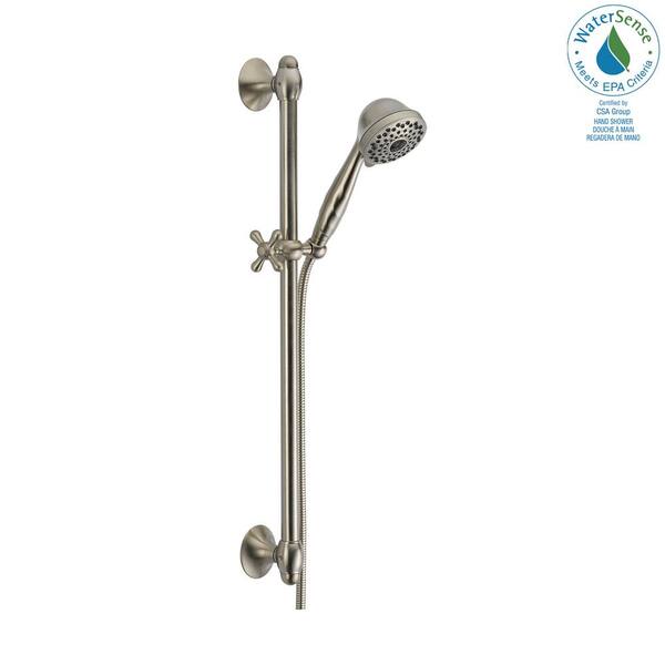 Spotshield Brushed Nickel for sale online Delta Wall Bar System with 7-Setting Hand Shower 