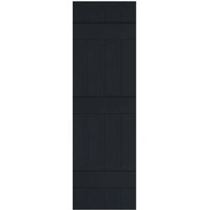 14 in. x 71 in. Lifetime Vinyl Standard Four Board Joined Board and Batten Shutters Pair Black
