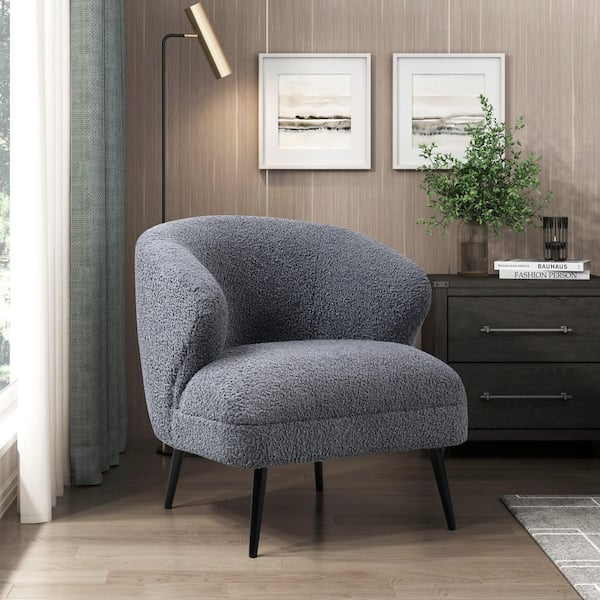 Morton Modern Luxury Dark Gray 26 in. Polyester Upholstered Accent Chair
