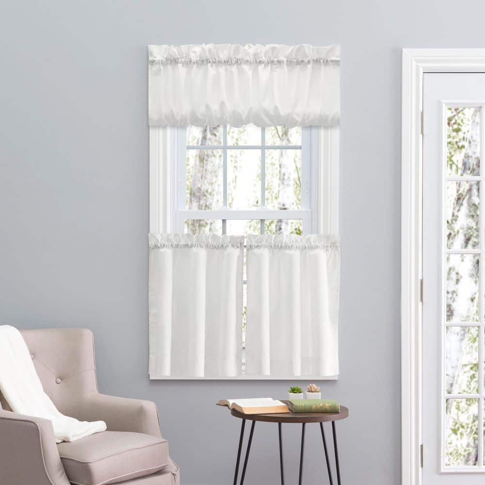Stacey Ice Cream Sheer Rod Pocket Window Tier Pair