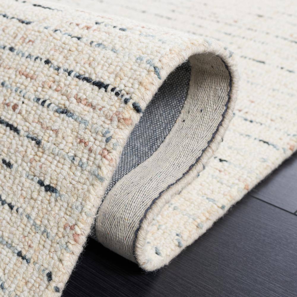 SAFAVIEH Abstract Delia Geometric Wool Area Rug, Ivory/Blue, 8' x 10'