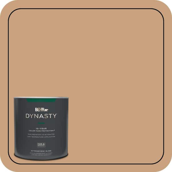 BEHR DYNASTY 1 qt. #270F-4 Peanut Butter Semi-Gloss Enamel Exterior Stain-Blocking Paint & Primer