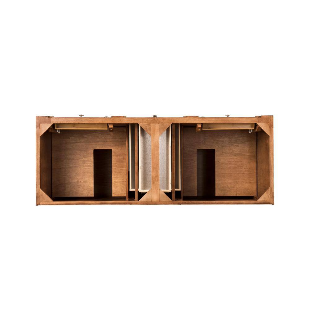 Saddle Brown 60" Double Freestanding Vanity Base with Veneer