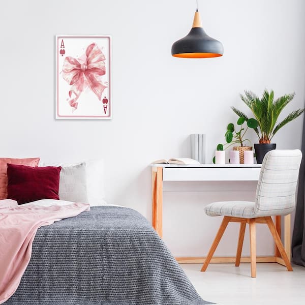 Pastel Bow Playing Card by LSR Design Studio White Framed Abstract Giclee Art Print 24 in. x 16 in.