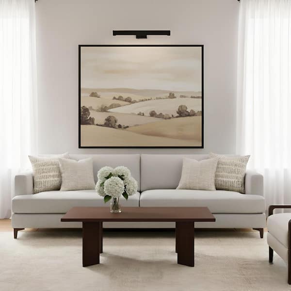 Azer 24 in. 2-Light Bathroom Bedroom Wall Fixture In Aged Iron Finish With Aged Iron Shade