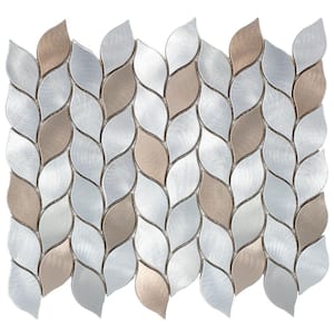 Silvleaf Bronze 12.21 in. x 13.39 in. Geometric Matte Aluminum Mosaic Tile (11.4 sq. ft./Case)