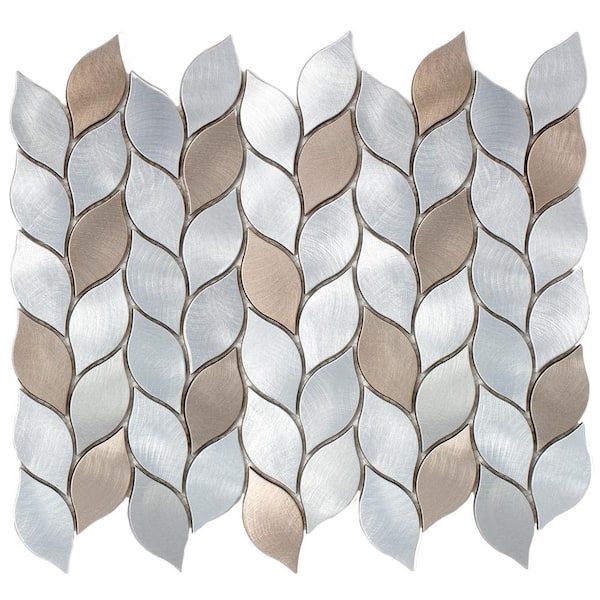 MOLOVO Silvleaf Bronze 12.21 in. x 13.39 in. Geometric Matte Aluminum Mosaic Tile (11.4 sq. ft./Case)