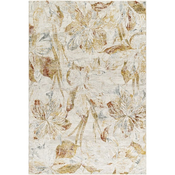 Roseanne Medium Brown Cottage Floral 12 ft. x 15 ft. Area Rug