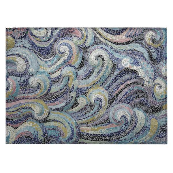 Surfside Stormy 2 ft. x 3 ft. Geometric Indoor/Outdoor Area Rug