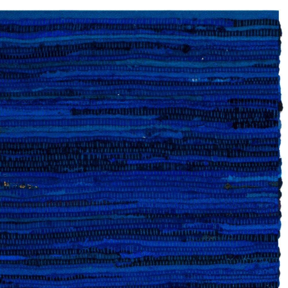 Handmade Blue Stripe Wool Cotton Area Rug 2' x 3'