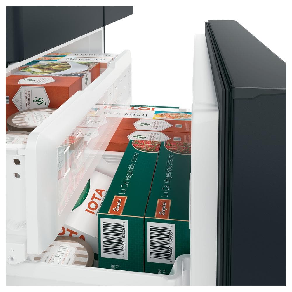 Matte Black Smart French Door Refrigerator with Hot Water Dispenser