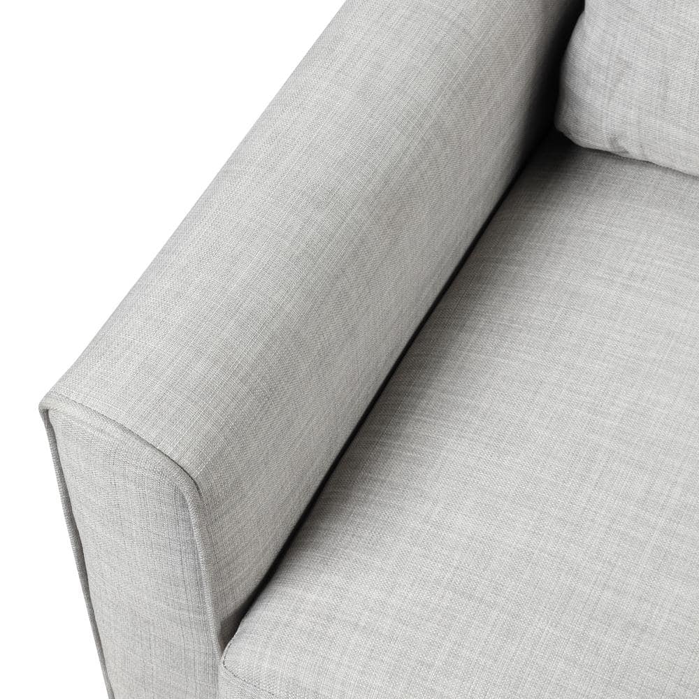 Jorden Light Gray Polyester Upholstered Accent Chair with Dark Wood Legs