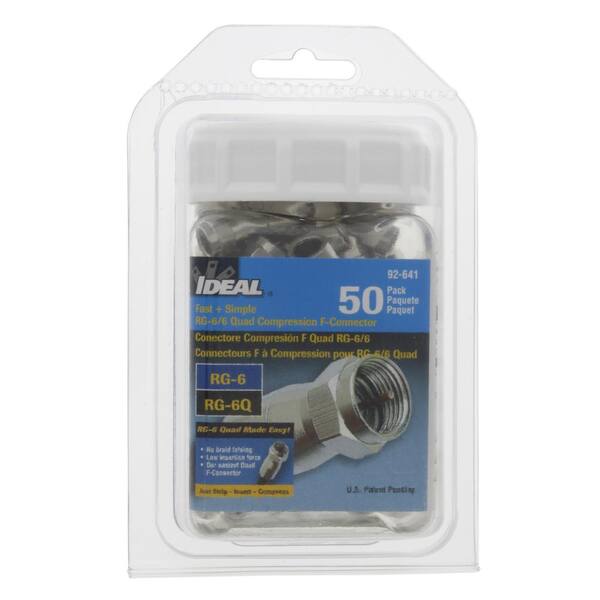 IDEAL Z6F Fast Plus Simple Compression F Connector RG6/6Q F 50/Jar
