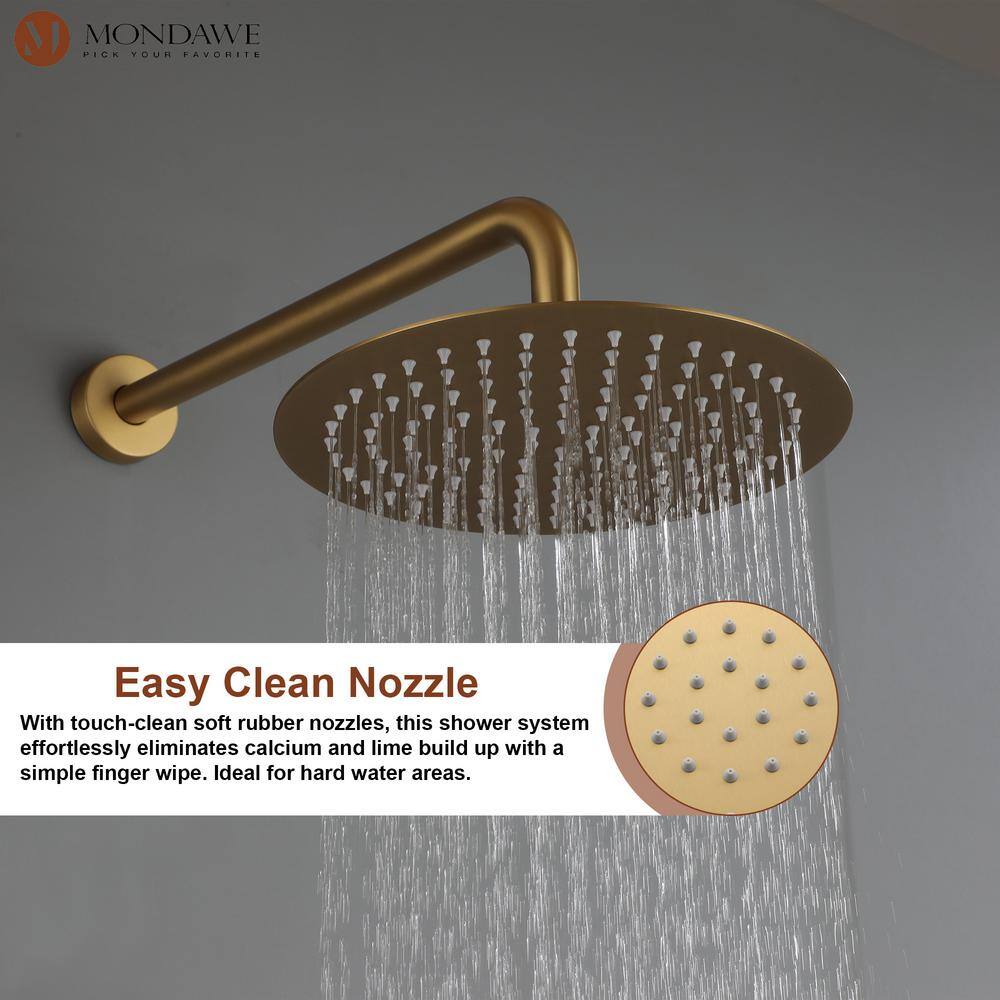 Brushed Gold Dual-Function Rain Shower System with Handheld