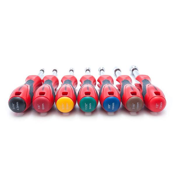 Crescent - SAE/Metric Quick-Convert T-Handle Nut Driver Set (7-Piece)