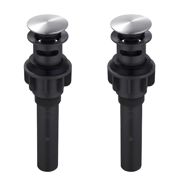 ALEASHA Pop-up Drain Assembly Stopper with Overflow in Brushed Nickel 2-Piece