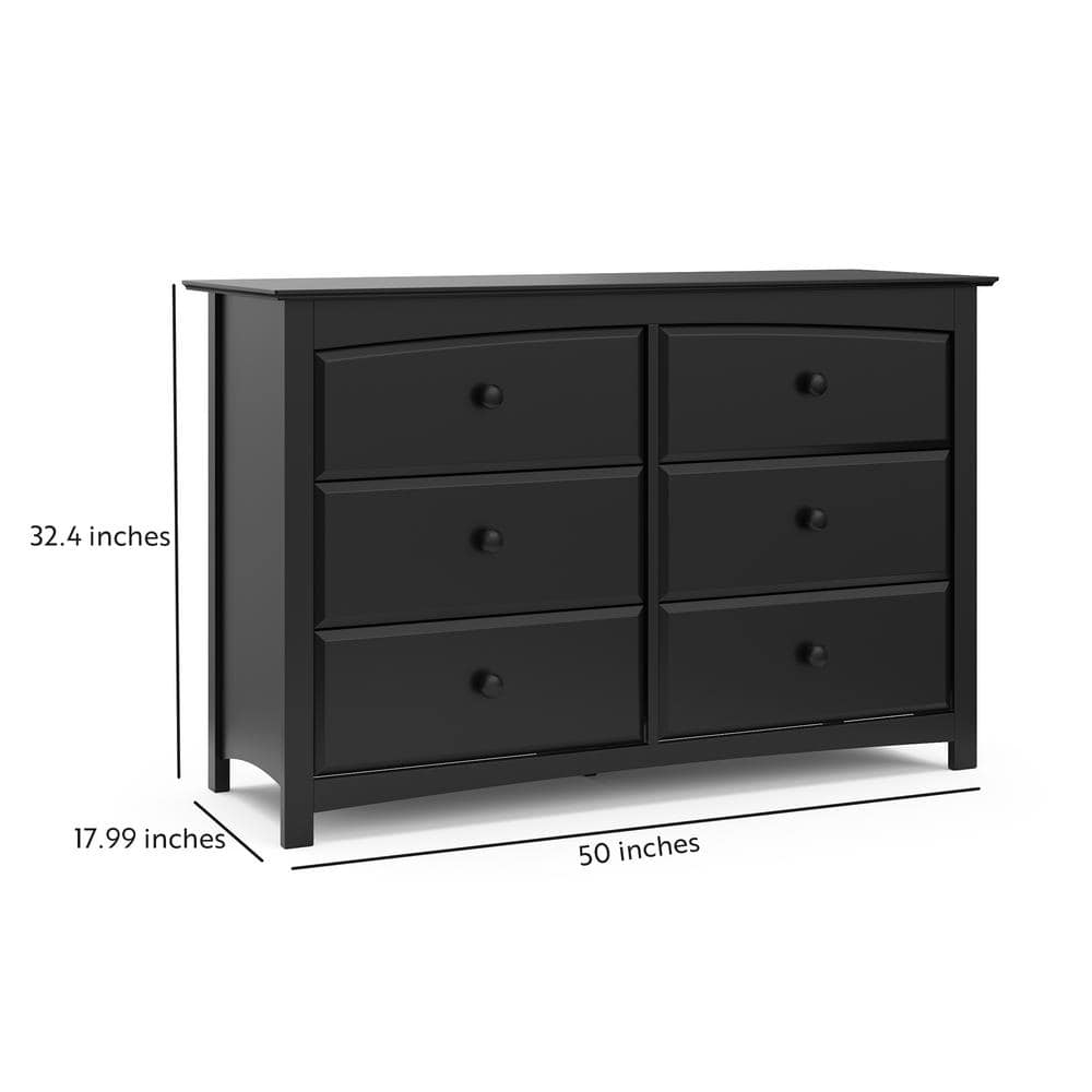 Black Double Ball Bearing Horizontal Nursery Dresser