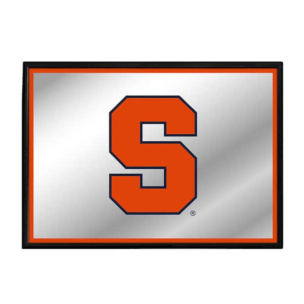 The Fan-Brand 28 in. X 19 in. Syracuse Orange Framed Mirrored Decorative Sign