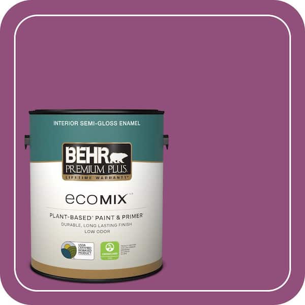 1 gal. #P110-7 XOXO Semi-Gloss Enamel EcoMix Plant-Based Interior Paint & Primer