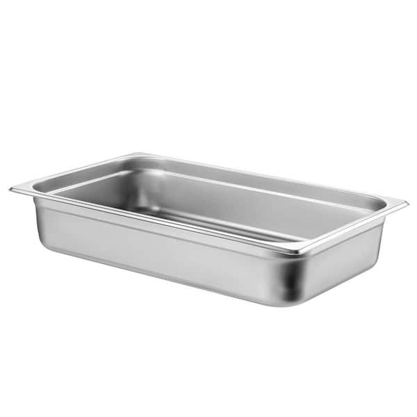 Hotel Pan, 14.7 qt. Anti-Jam Steam Pan, 0.8mm Thick Stainless Steel Restaurant Steam Table Pan, 4 in. Deep Roasting Pans
