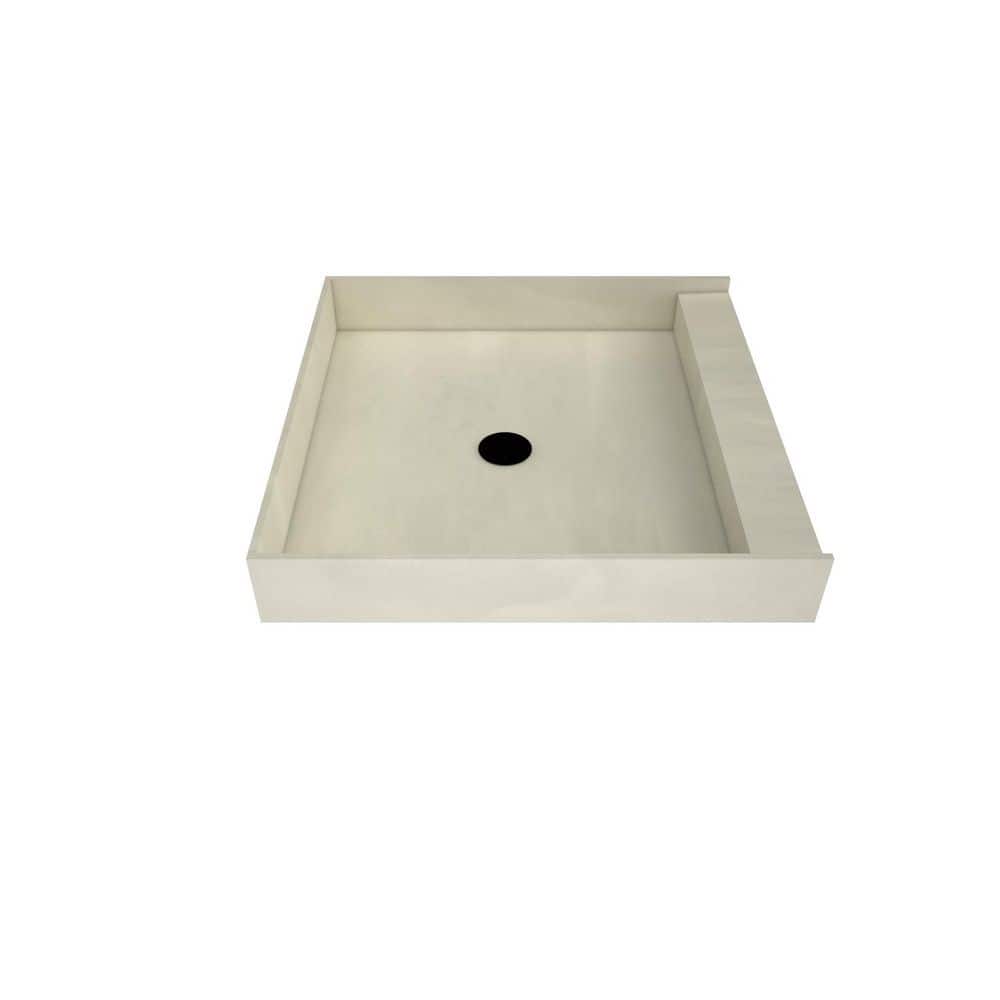 36" x 36" Matte Black Shower Base with Center Drain
