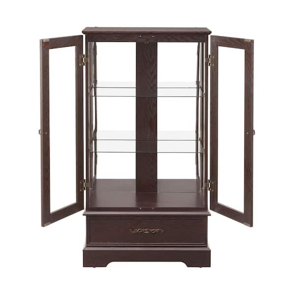 25.98 in. W x 11.81 in. D x 47.44 in. H Bathroom Dark Brown Linen Cabinet