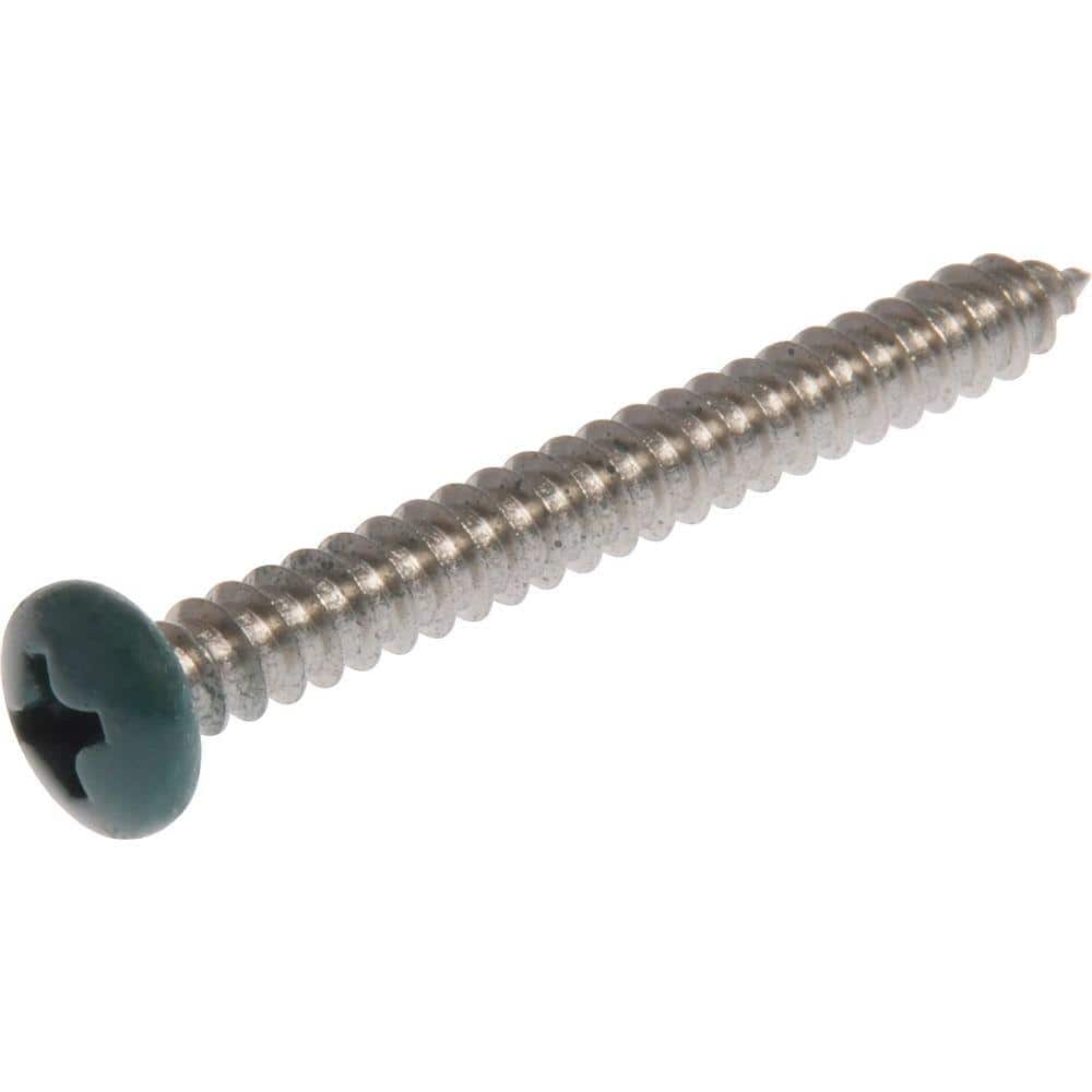 Hillman Group 10x5/8" Stainless Steel Sheet Metal Screws - 20 Pack Green Phillips Head