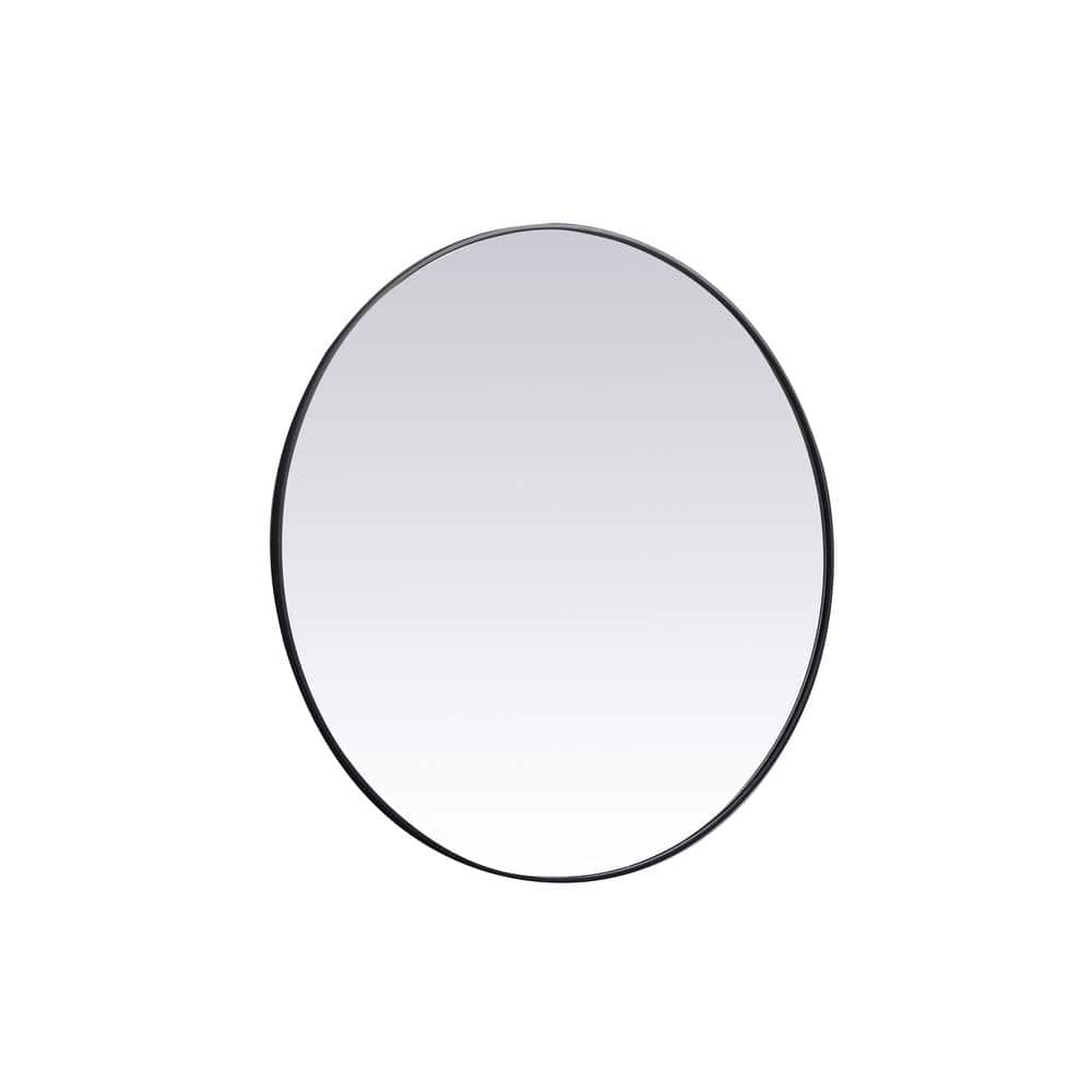 Large Round Black Modern Mirror (45 in. H x 45 in. W)
