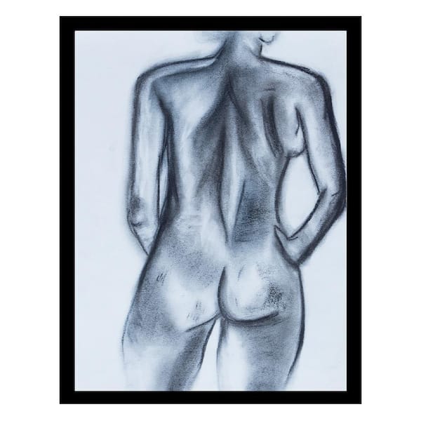 VENICE BEACH Collections Wahl Charcoal Art Woman-Black/White Framed Print by Sarah Wahl 1-Piece Framed Graphic Print 18 in. x 14 in.