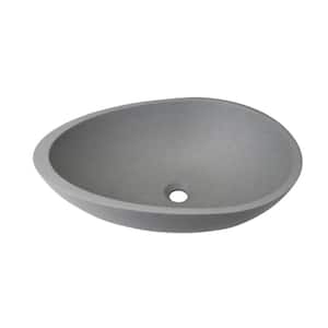 Cement Gray Concrete Novelty Egg Shape Vessel Sink with Customized Packaging